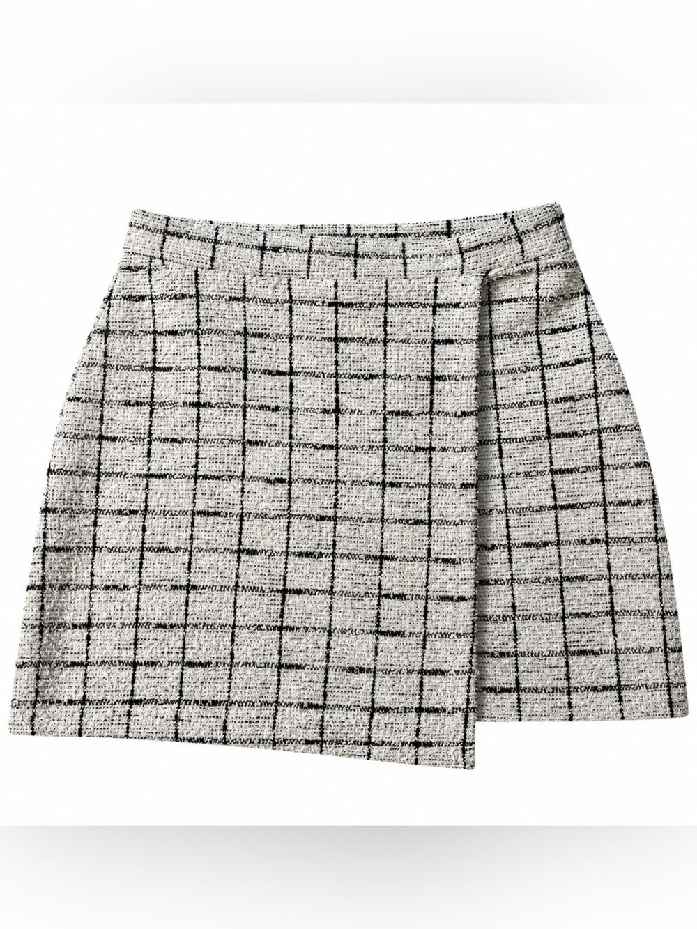Evolution Checked Tweed Mini Skirt in Black & White size small